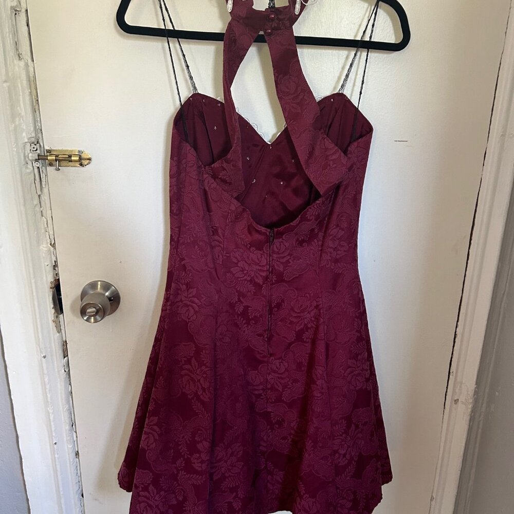Vintage Roberta Mock-Neck Strapless Dress with Embroidered Collar - Size 9/10 - Picture 3 of 10